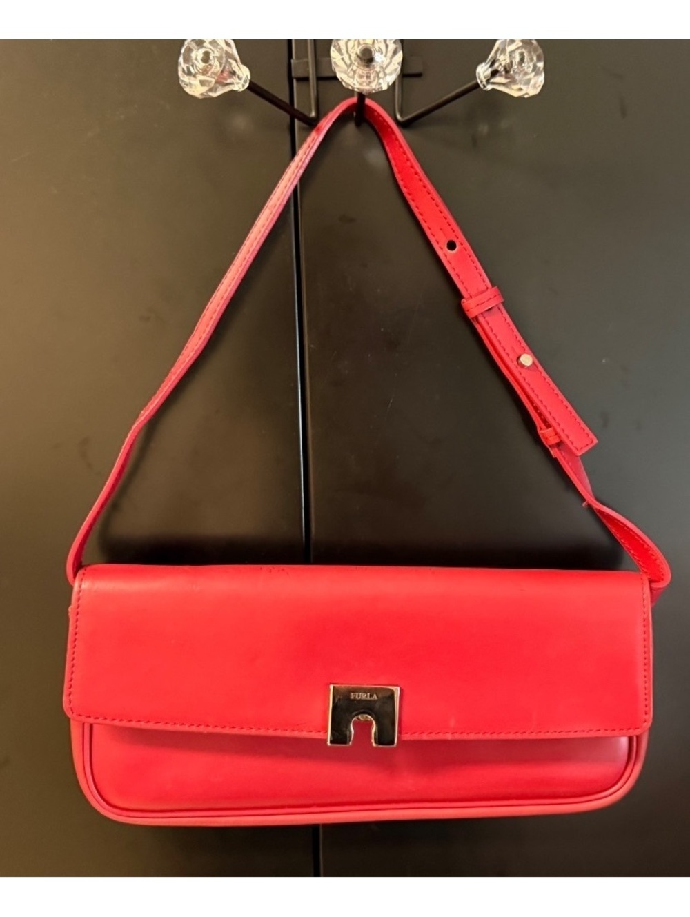 Furla handbag red leather mini